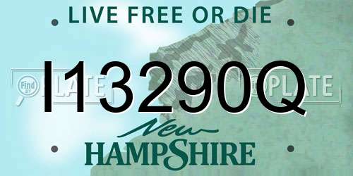 I13290Q New Hampshire License Plate