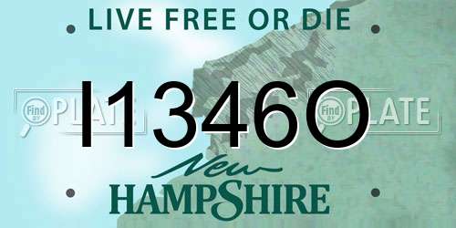 I1346O New Hampshire License Plate