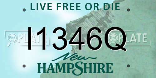 I1346Q New Hampshire License Plate