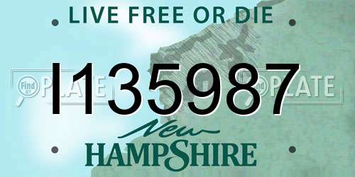 I135987 New Hampshire License Plate