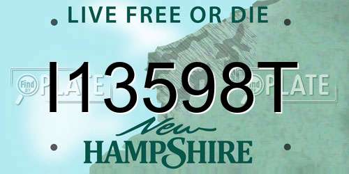 I13598T New Hampshire License Plate