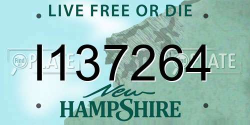I137264 New Hampshire License Plate