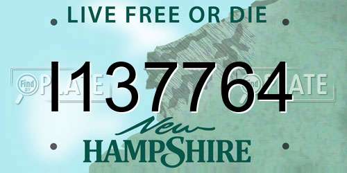 I137764 New Hampshire License Plate