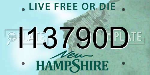 I13790D New Hampshire License Plate