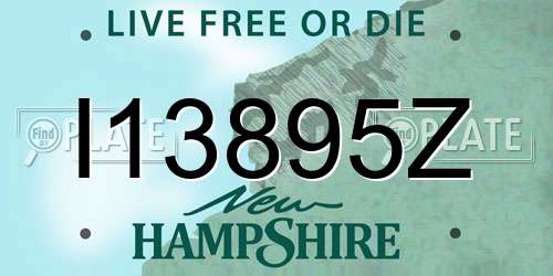 I13895Z New Hampshire License Plate
