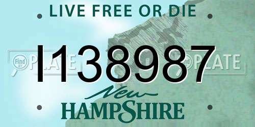 I138987 New Hampshire License Plate