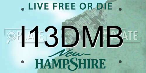 I13DMB New Hampshire License Plate