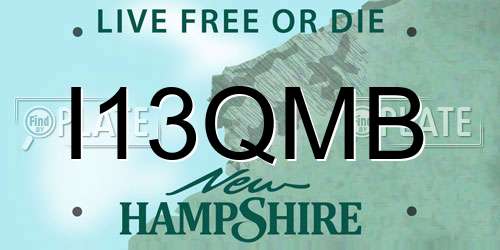 I13QMB New Hampshire License Plate