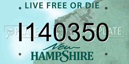 I140350 New Hampshire License Plate