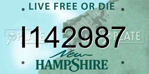 I142987 New Hampshire License Plate