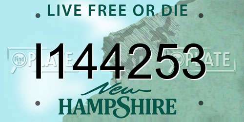 I144253 New Hampshire License Plate