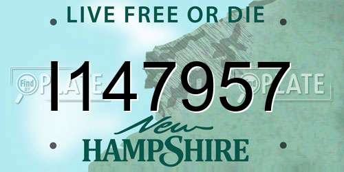I147957 New Hampshire License Plate