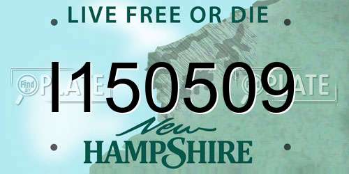 I150509 New Hampshire License Plate