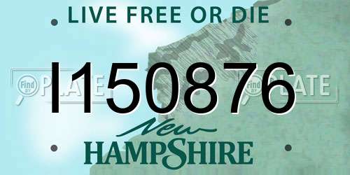 I150876 New Hampshire License Plate