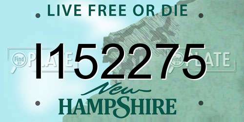 I152275 New Hampshire License Plate
