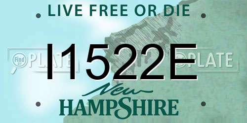 I1522E New Hampshire License Plate