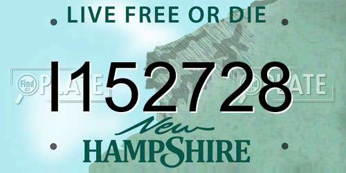 I152728 New Hampshire License Plate