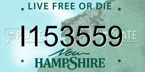 I153559 New Hampshire License Plate