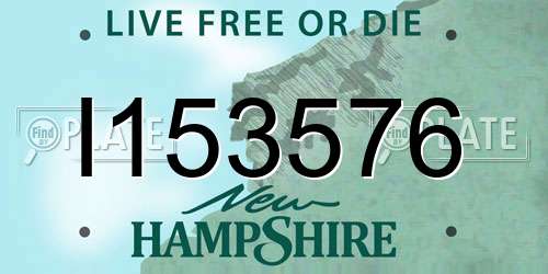 I153576 New Hampshire License Plate