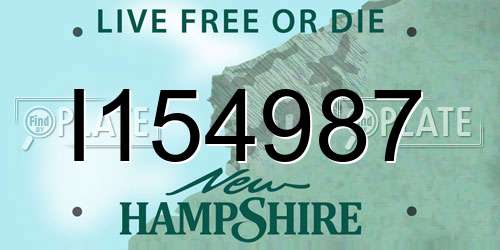 I154987 New Hampshire License Plate