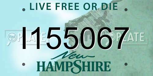 I155067 New Hampshire License Plate