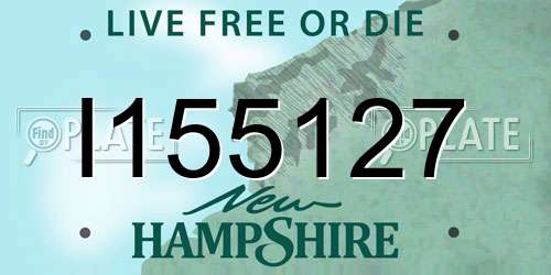 I155127 New Hampshire License Plate