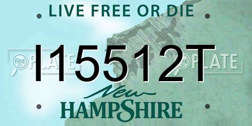 I15512T New Hampshire License Plate
