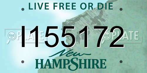I155172 New Hampshire License Plate