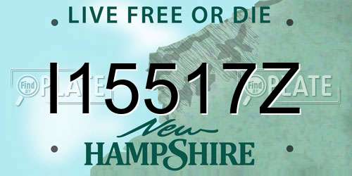 I15517Z New Hampshire License Plate
