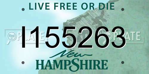 I155263 New Hampshire License Plate