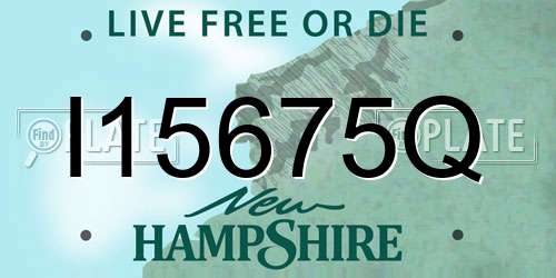 I15675Q New Hampshire License Plate