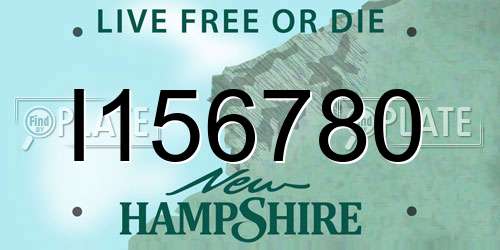 I156780 New Hampshire License Plate