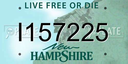 I157225 New Hampshire License Plate