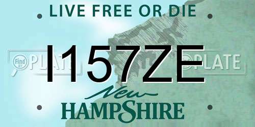 I157ZE New Hampshire License Plate