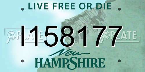 I158177 New Hampshire License Plate