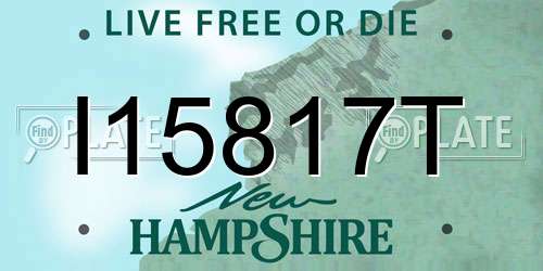 I15817T New Hampshire License Plate