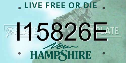 I15826E New Hampshire License Plate