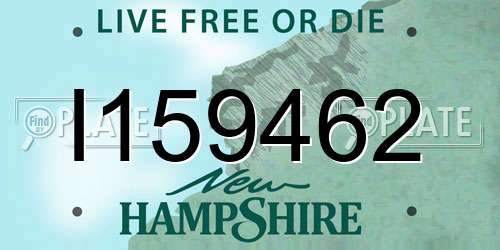 I159462 New Hampshire License Plate