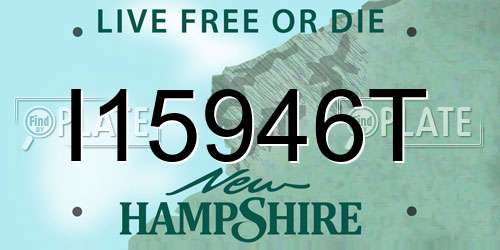 I15946T New Hampshire License Plate