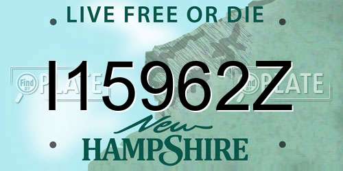 I15962Z New Hampshire License Plate