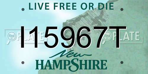 I15967T New Hampshire License Plate