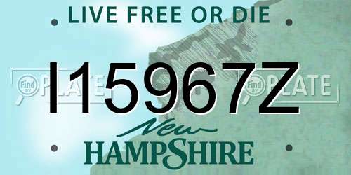 I15967Z New Hampshire License Plate