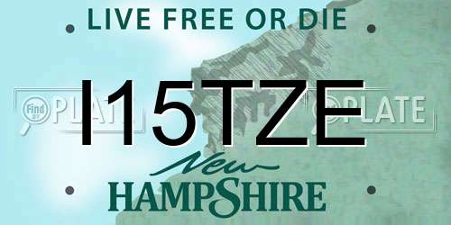 I15TZE New Hampshire License Plate