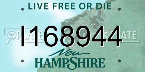 I168944 New Hampshire License Plate
