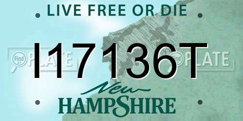 I17136T New Hampshire License Plate