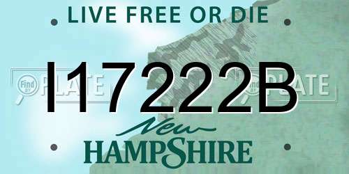 I17222B New Hampshire License Plate