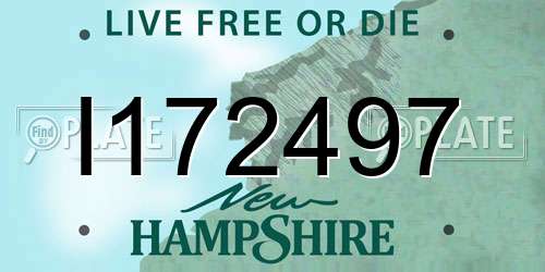I172497 New Hampshire License Plate