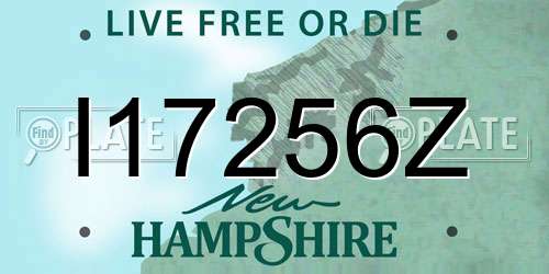 I17256Z New Hampshire License Plate
