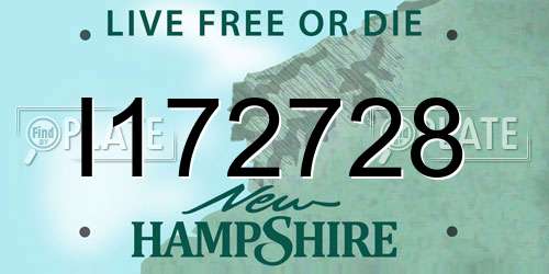 I172728 New Hampshire License Plate