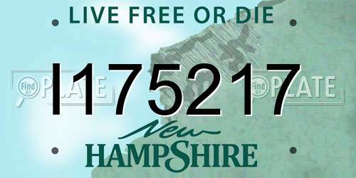 I175217 New Hampshire License Plate